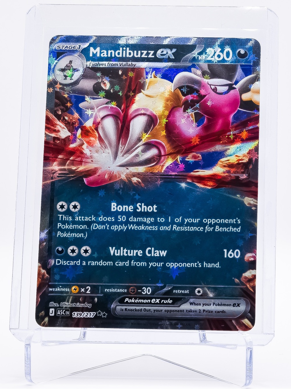 Pokemon Card Mandibuzz 139/217 EX Double Rare Holo Ascended Heroes NM